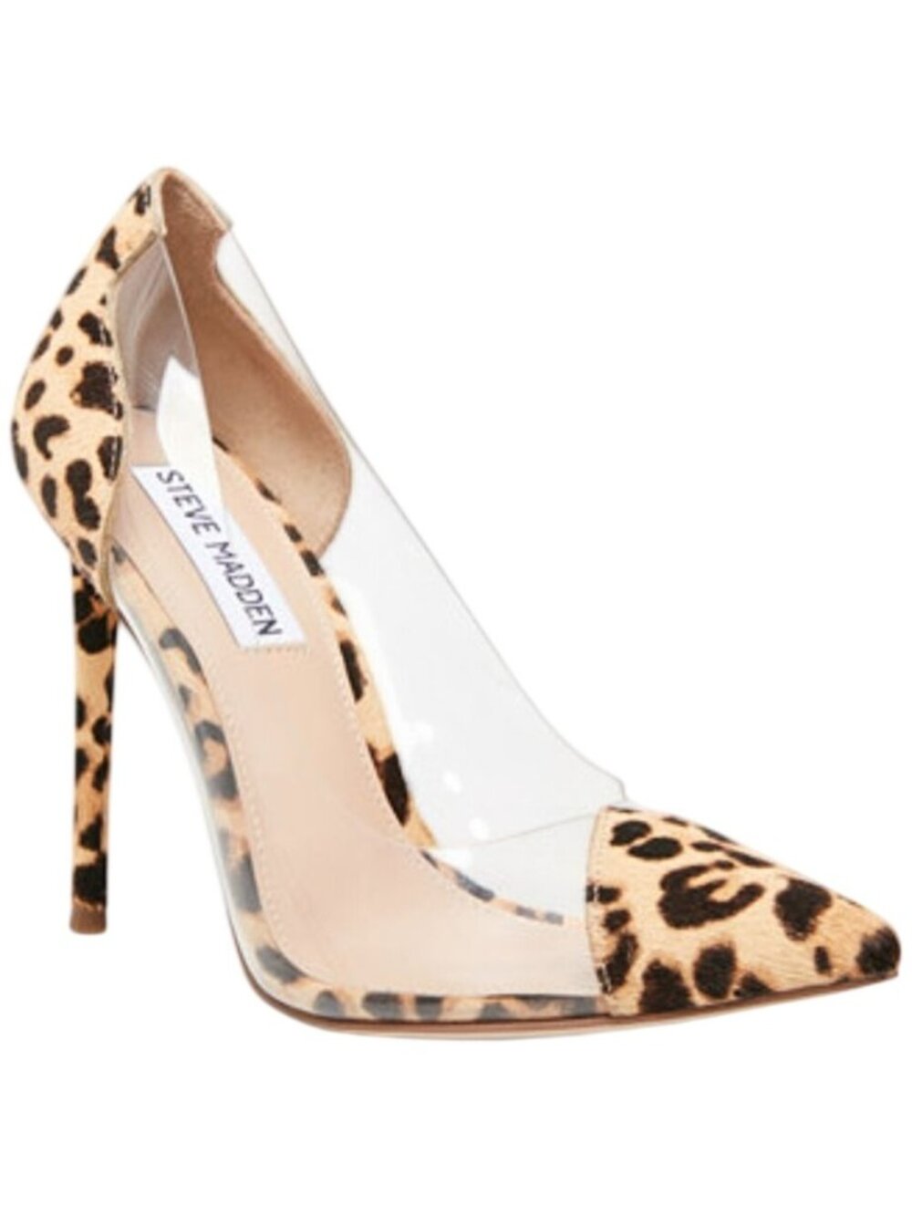 Steve Madden Malibu-L Leopard Print Pumps Stiletto Real Calf Hair Women's Size 8